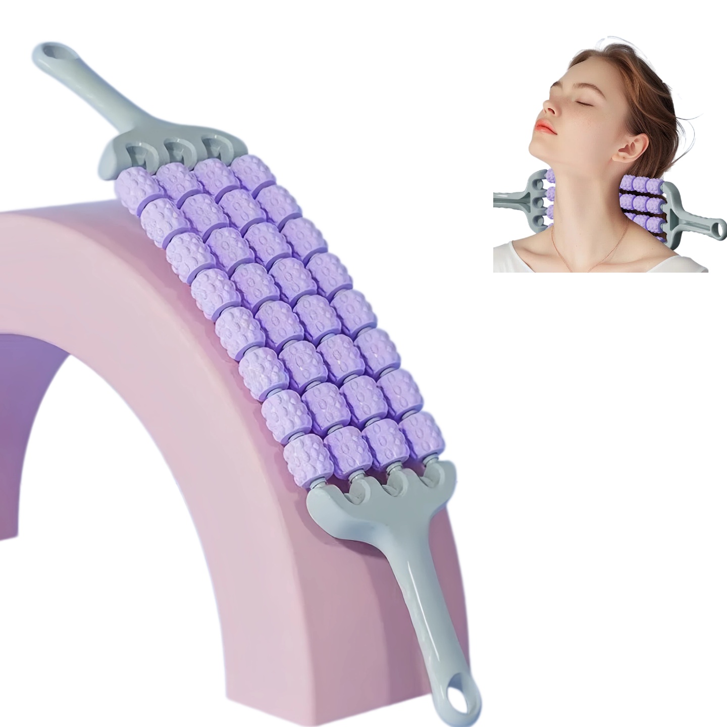 Spa And Wellness - 3/4-row Rollers Massager Handheld Roller Stick