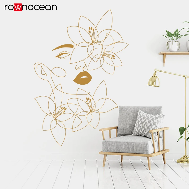 Wellness Spa And Salon - One Line Wall Decals Beauty Wall