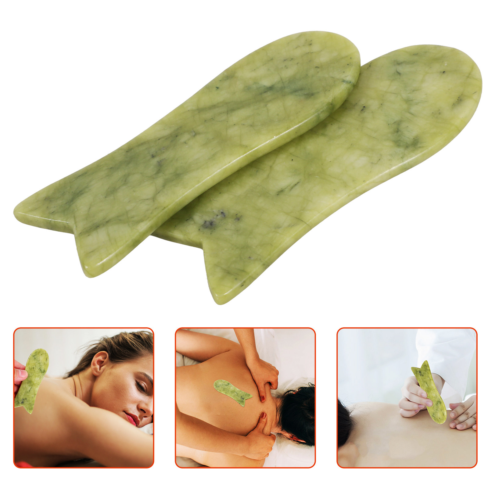 2Pcs Natural Jade Gua Sha Scra - огляд і ціна Spa And Wellness